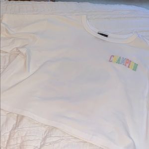 cropped champion tee shirt